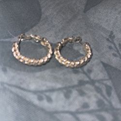 Small Silver Braided Earrings