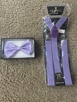 Purple Bow Tie And Suspender