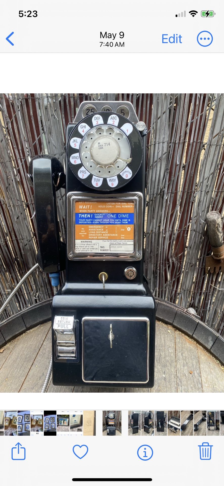Vintage Real Refurbished Western Electric 3 Slot Payphone