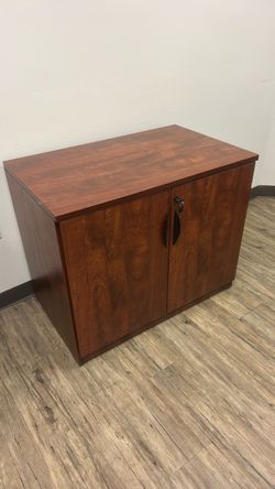 Storage Cabinet with Lock, American Dark Cherry