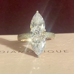 Diamonique 14k Rose-Gold Sterling Silver 11.85 Carat Ring