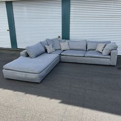FREE DELIVERY - Gray Sectional Couch With Chaise