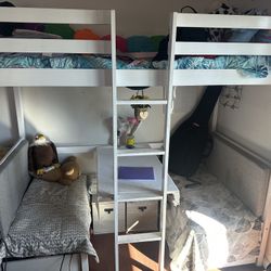 Twin Bunk Bed  With Desk Under Includes 2 Storage Drawers
