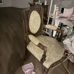 Vintage French Carved Wooden Chair