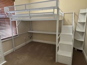 Bunk bed with desk and mattress set