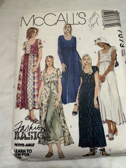 Vintage McCall’s 7073 Sewing Pattern - Misses Empire Waist Dress (UNCUT)