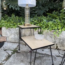 Mid-Century Modern Coffee Table + 2-Tier End Table | Hairpin Legs