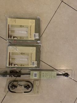 Curtain and curtain rod hardware set - BRAND NEW