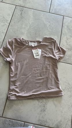 Pink Rose Cropped T-Shirt with Tags