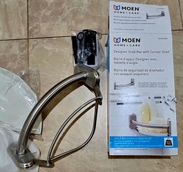 New MOEN Grab Bar With Corner Shelf