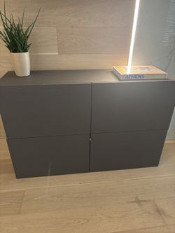 Modern Gray Storage Cabinet / Sideboard – Great Condition