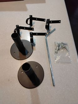 Black Metal Pipe Flange Bracket Hardware Kit
