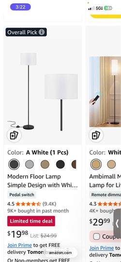 Modern floor lamp black