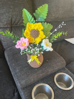 Ramo de flores echas a ganchillo