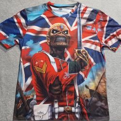 Men's Size Medium Iron Maiden Shirt Band Eddie Trooper Figure Shirt Dri Fit