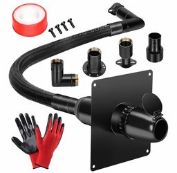 Portable Generator Exhaust Extension Kit with Threaded Muffler and Wall Mounting Plate