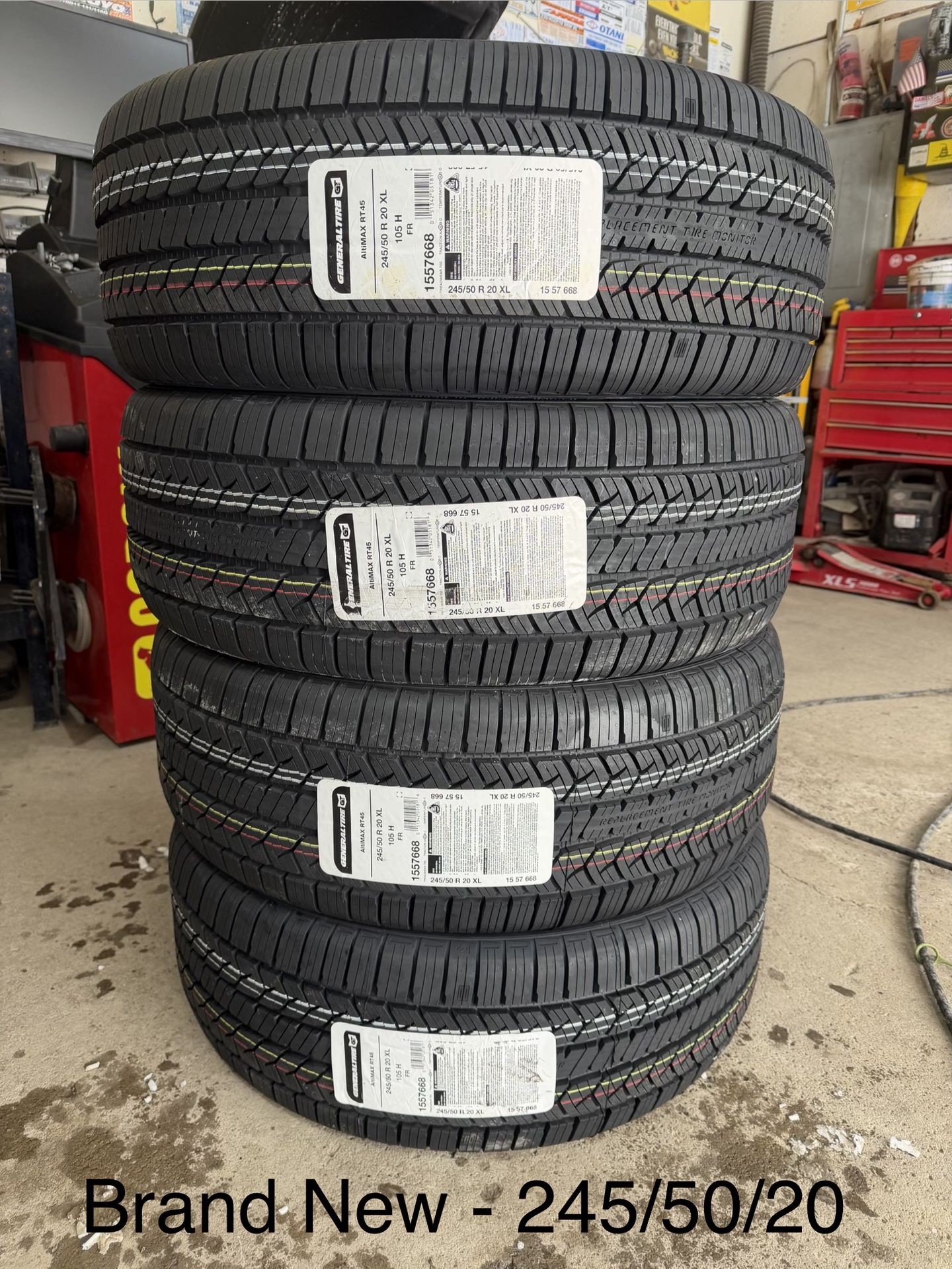 (4) - 245/50/20 General Altimax RT45 All Season Tires