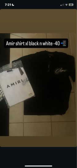 Amiri T-Shirt Black and White XL