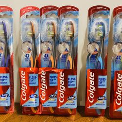 Colgate 360 Degree Total Advanced Soft Toothbrushes with Floss-Tip Bristles (Set of 6)