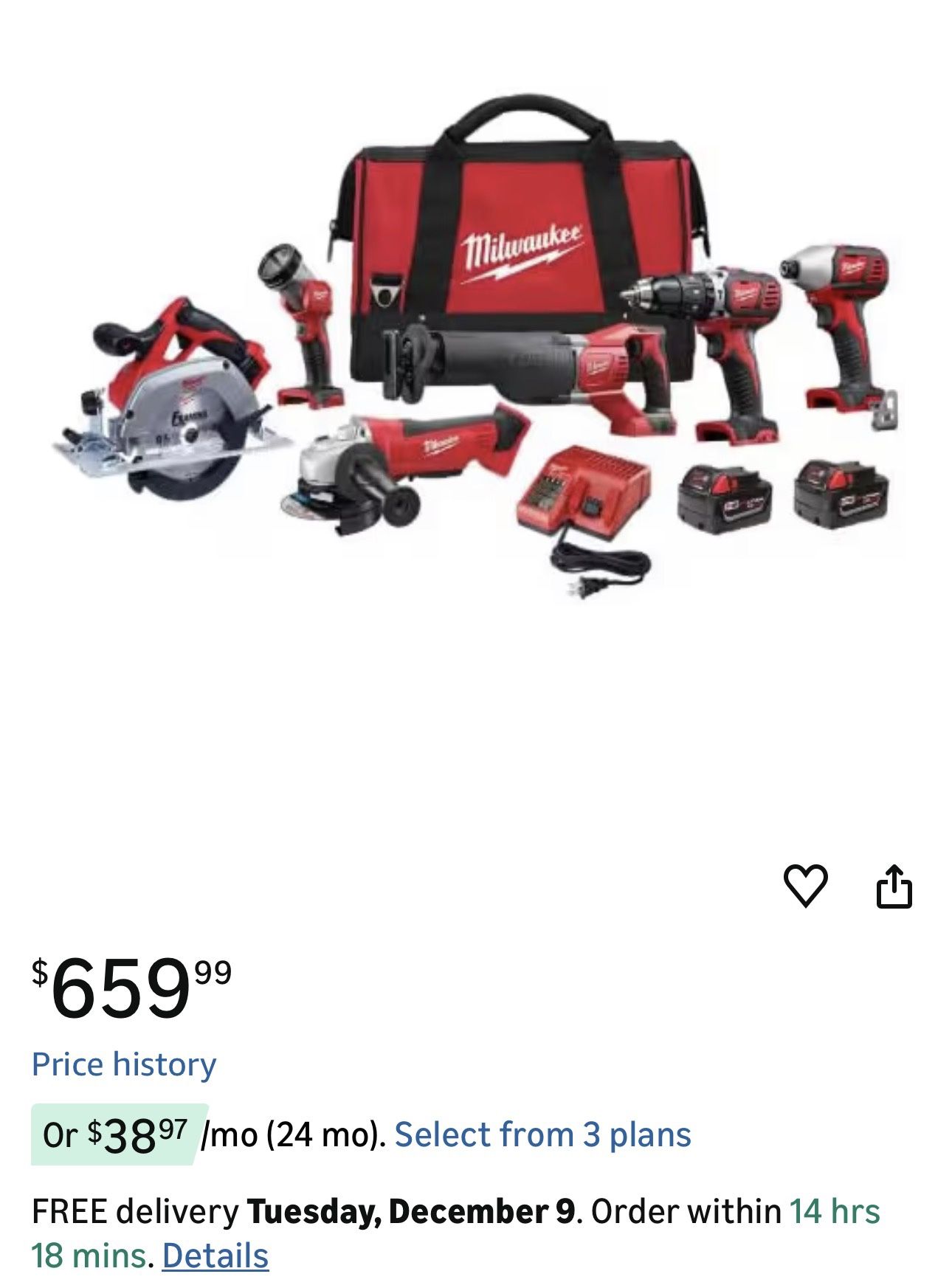 Milwaukee 6 Piece Combo Kit