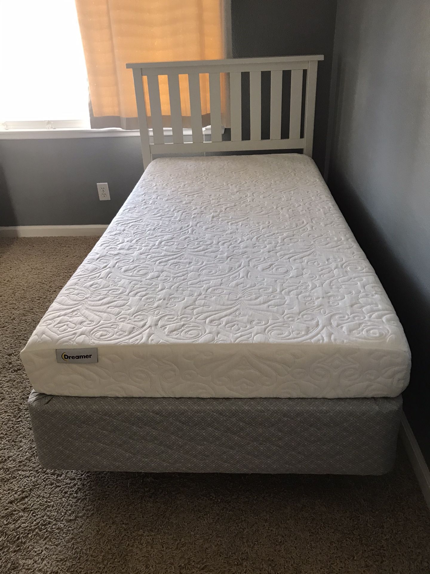 Bed frame twin and mattress memory included