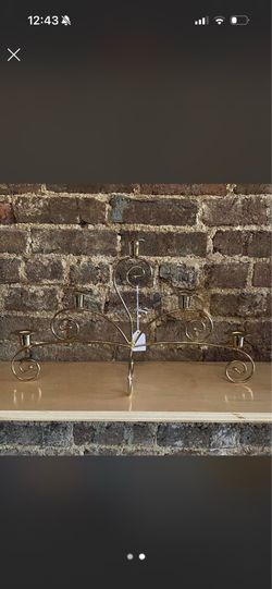 Gold 5 brass candle holder