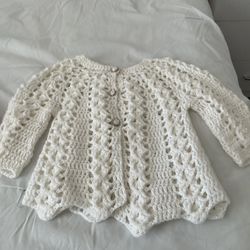 handmade crochet Two baby jacket white and pink age 18 to 24 months $35 each