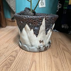 Hand Crafted Planter And Plant