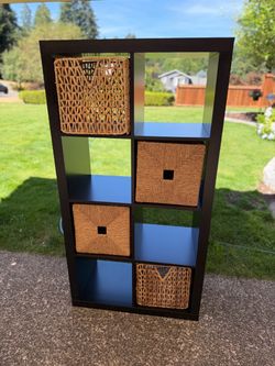 IKEA Kallax 8 Cube Storage Organizer with 4 bins