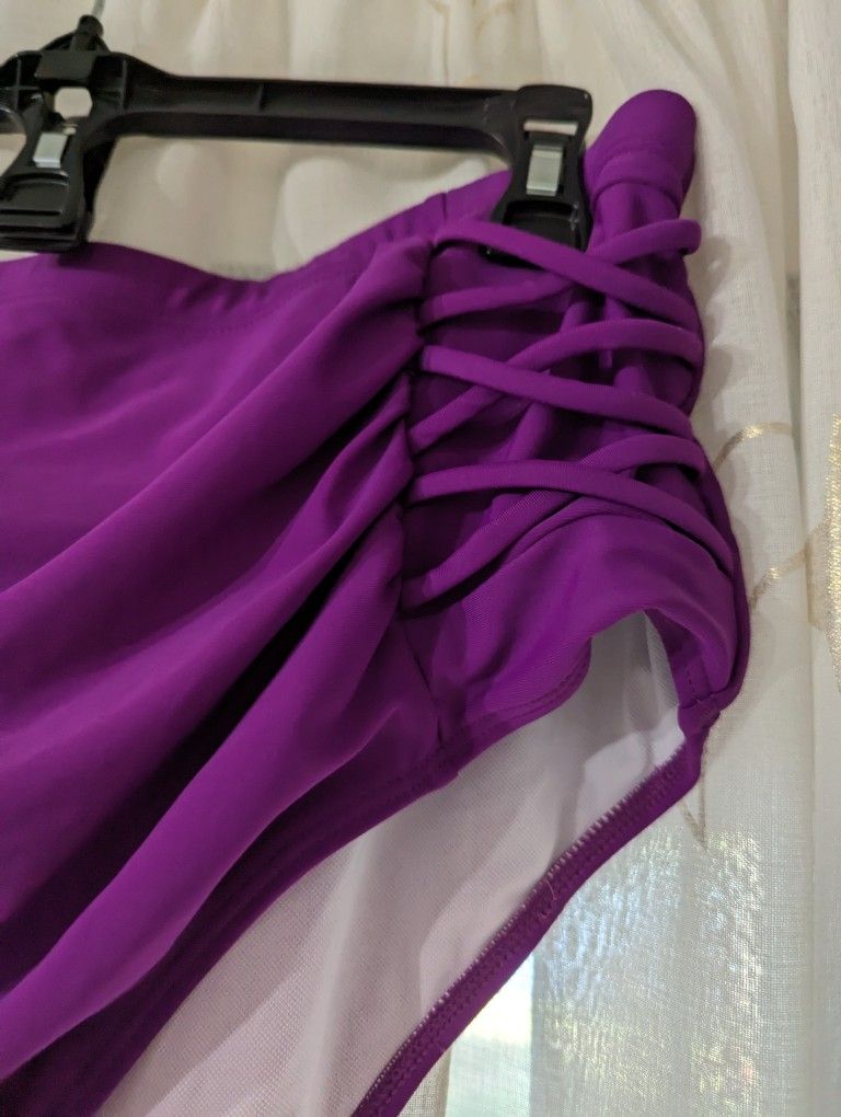 Two Piece Plus Size Purple Bathing suit 18 Womens
