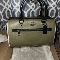 Coach ROWAN SATCHEL Green, Black And White  $180 OBO 