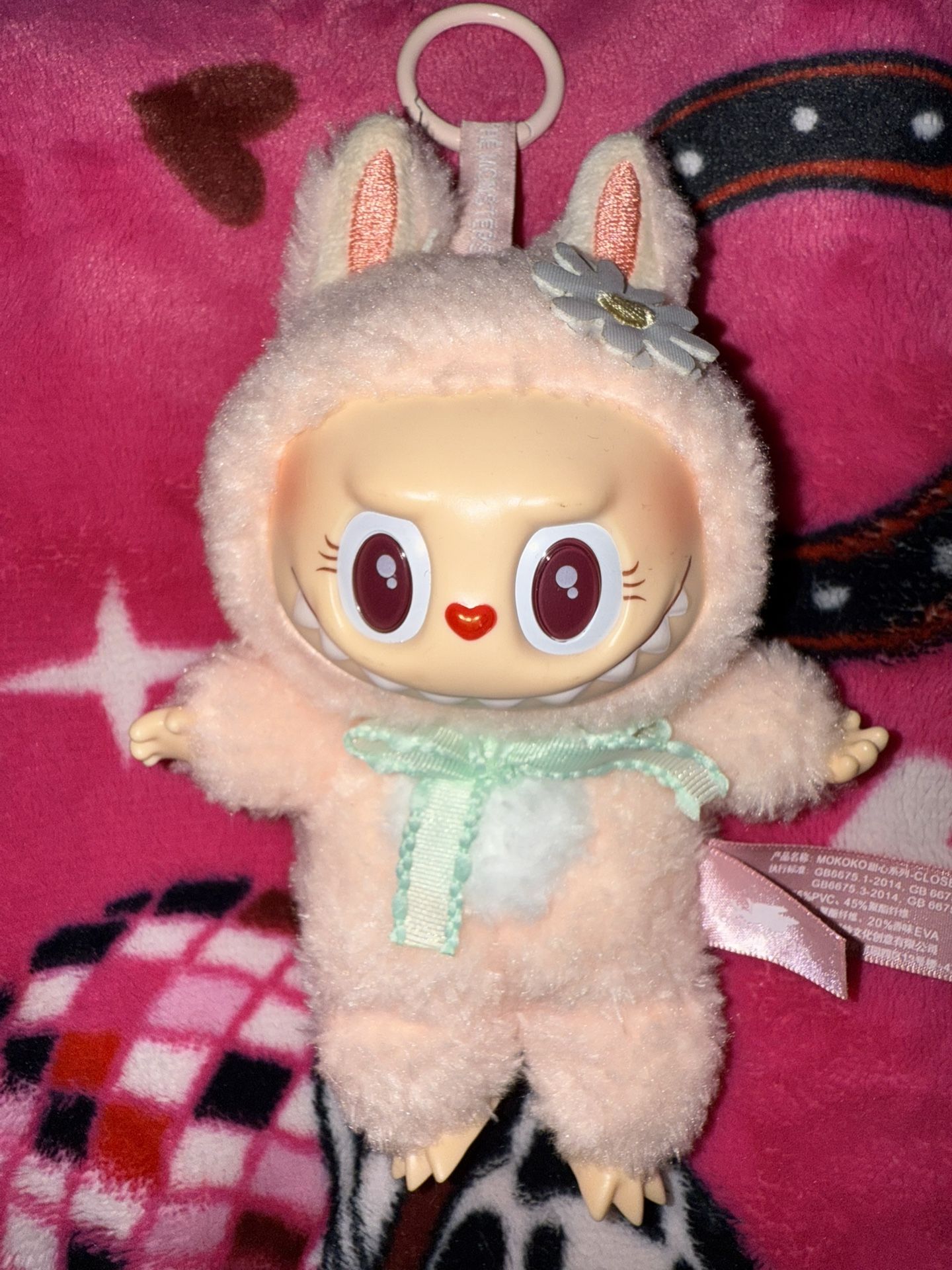 Rose Scented Pink Labubu Keychain 🌸