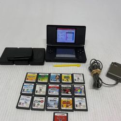 Nintendo DS Lite Console USG-001 Red With Stylus/ 16 Video Games/Power Adapter