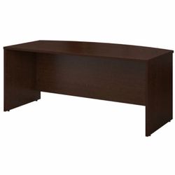 Office Desk 72” x 36” Bowfront Dark Wood Mocha