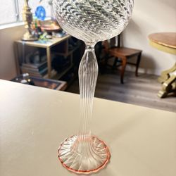 Murano Signed Glass Vase, Candle Holder, or Candy Dish