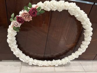 Large tabletop Floral Rose Hoop Wedding Arch