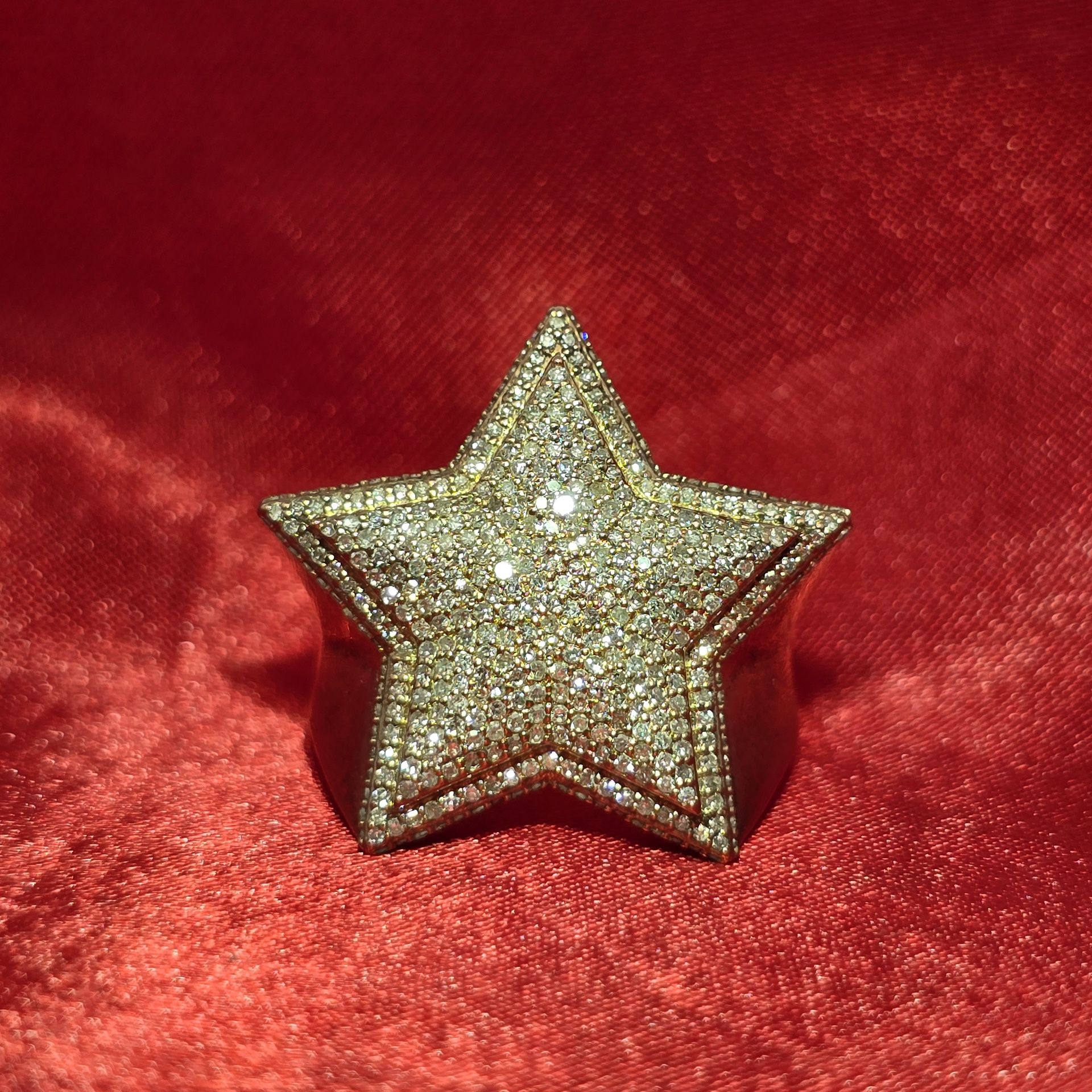 10k Yellow And White Gold Diamond Star Ring 1.14 ctw