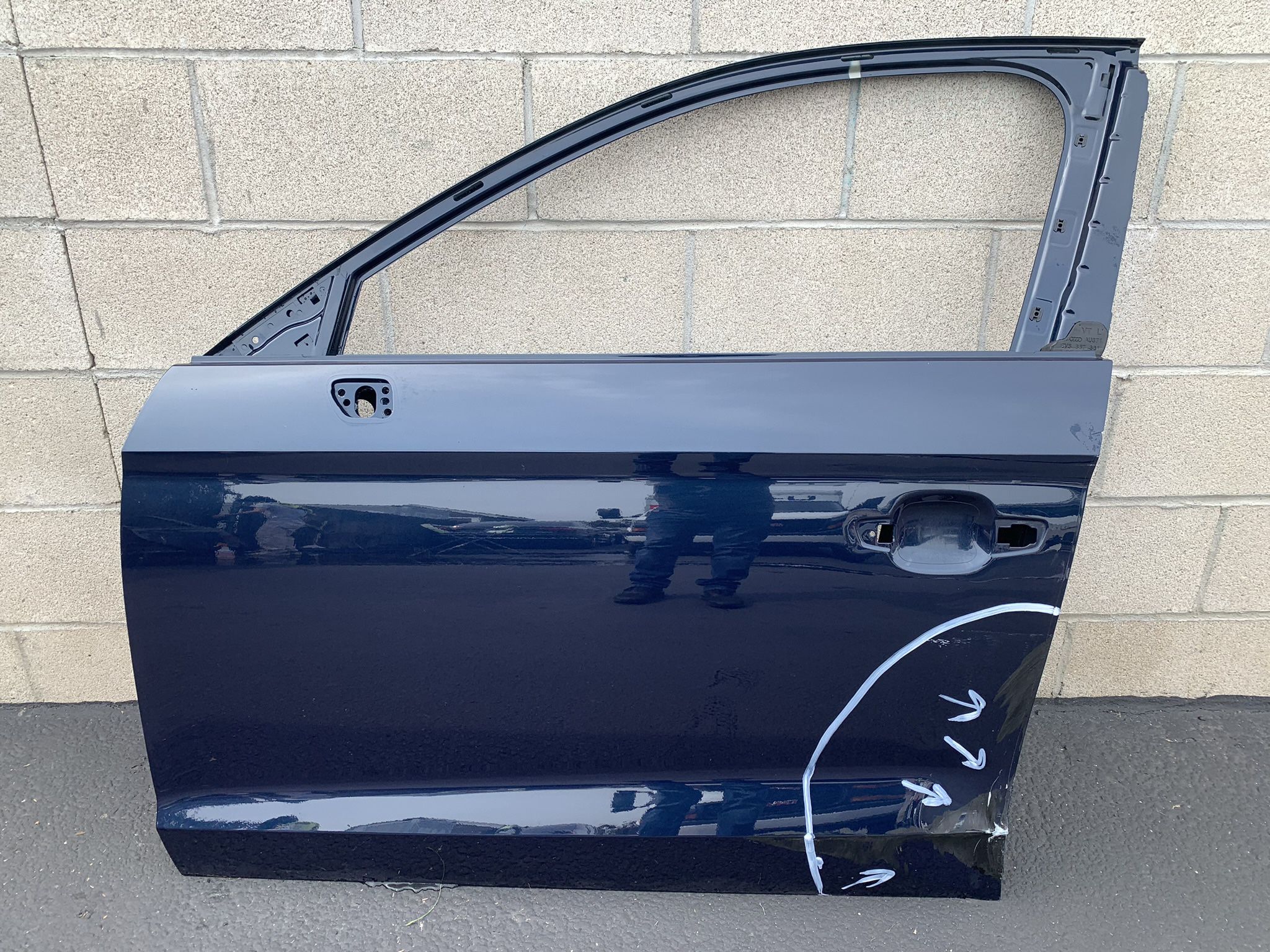 2015-2020 AUDI A3 FRONT LEFT DRIVER SIDE DOOR SHELL BLUE METALLIC OEM