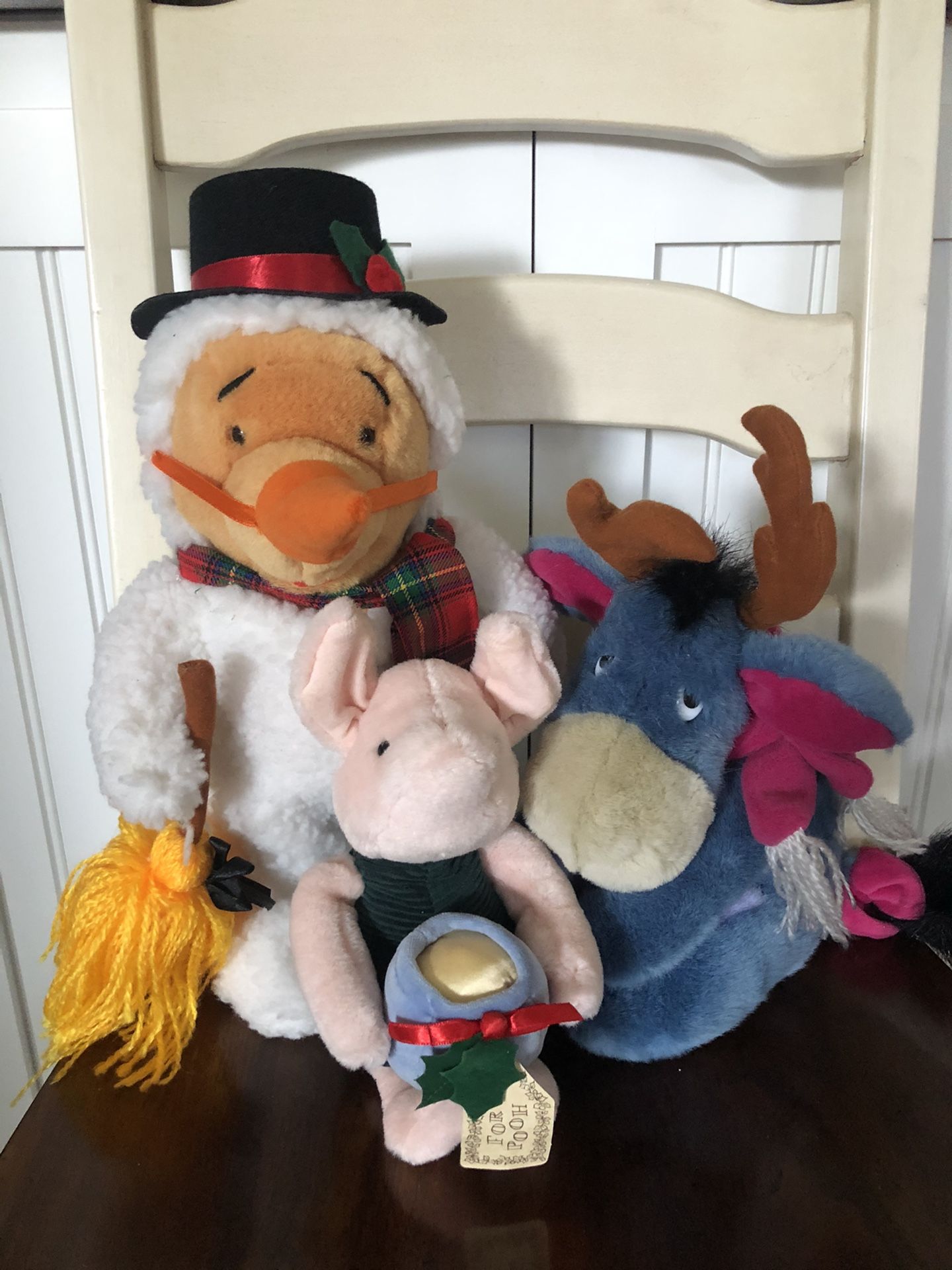 Disney Plush Winnie The Pooh Snowman, Eeyore & Piglet