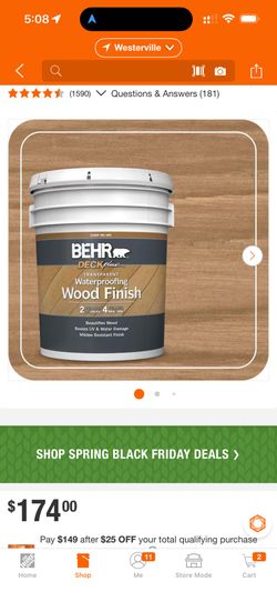 Brand new unopened BEHR Deck Plus Transparent Waterproofing Wood Finish