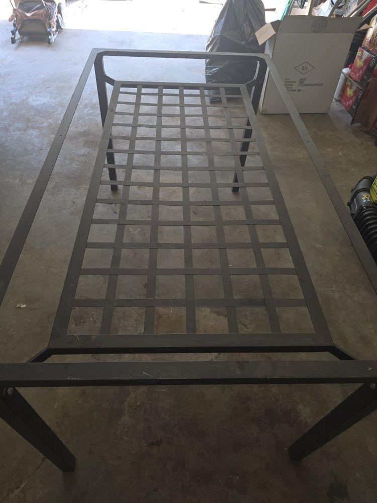 Metal Table With Glass Top