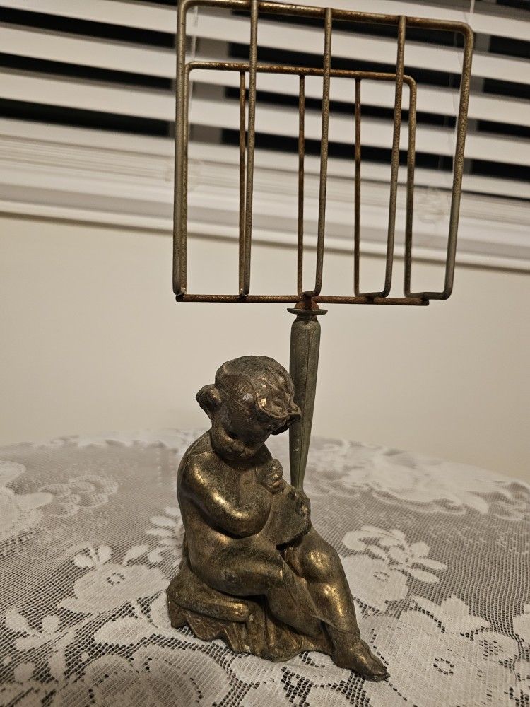 $40.00 - MidCentury Hollywood Regency Brass Metal Cherub Holder!  Multifunctional Uses! Display Hand Towels/Napkins!  