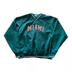 Vintage 90s Miami Hurricanes Windbreaker Pullover Jacket 