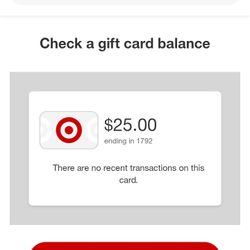 $25 TARGET GIFT CARD