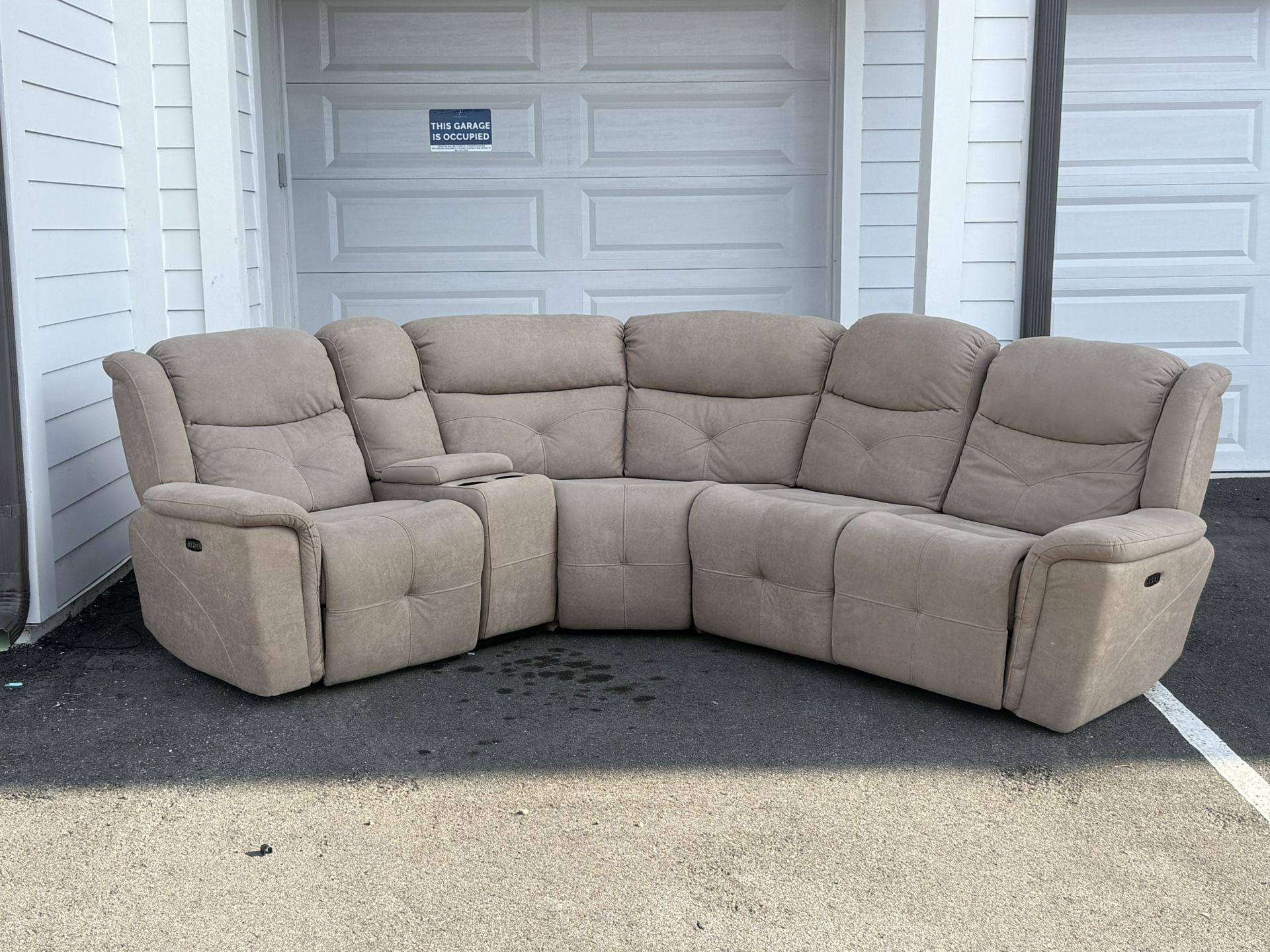 Sectional Couch Microfiber Great Condition Power Recliner Delivery Available