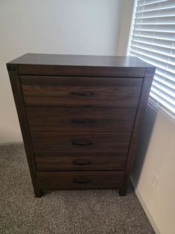 Willow Creek Brown Wood 5-Drawer Tall Chest