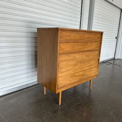 Vintage Mcm Solid Wood Dixie Dresser 