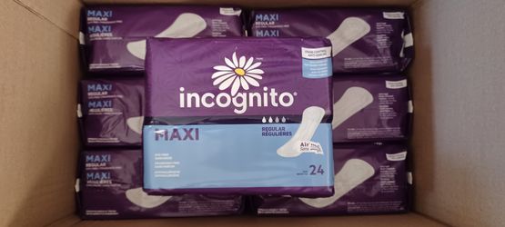 12 Packs Incognito Maxi Feminine Pads Regular Absorbency