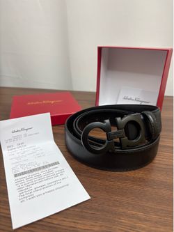 Black Leather Black Buckle Ferragamo