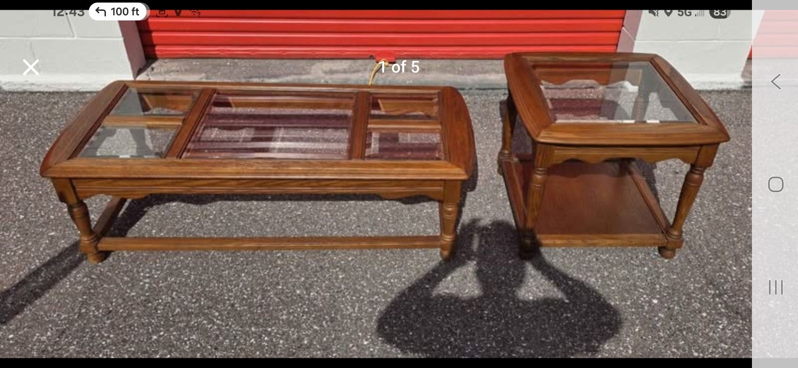 Beautiful Coffee Table With Matching Stand